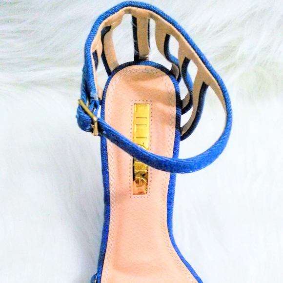 (NEW)! Cute! Blue Denim Wedge Heel! :-) - Picture 11 of 12